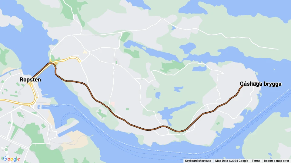 Stockholm-Södra Lidingöns Järnväg (SSLidJ) linjekort