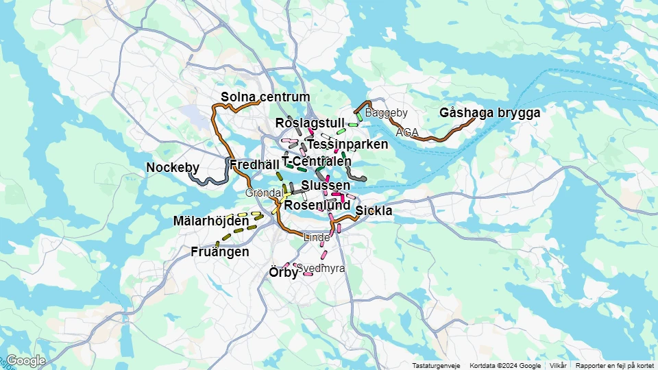 Storstockholms Lokaltrafik (SL) linjekort