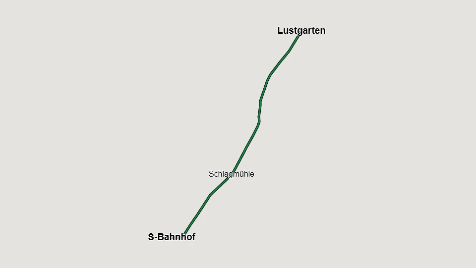Strausberg sporvognslinje 89: S-Bahnhof - Lustgarten linjekort