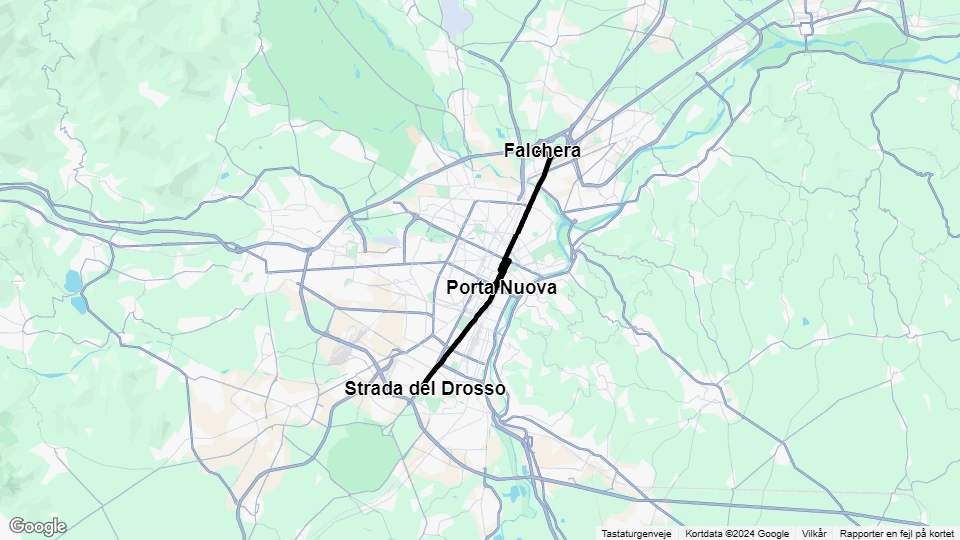 Torino sporvognslinje 4: Falchera - Strada del Drosso linjekort