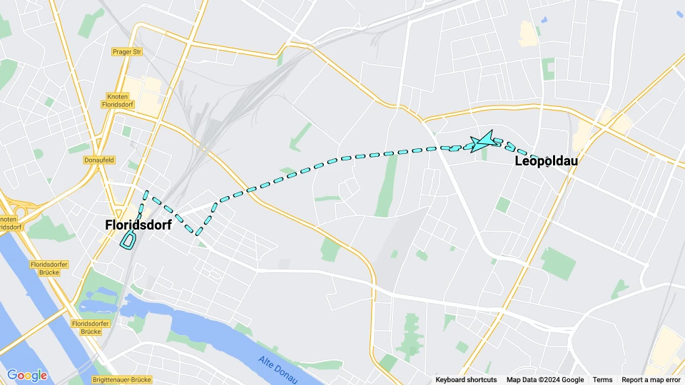 Wien ekstralinje 17A: Floridsdorf - Leopoldau linjekort