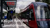 4K CABRIDE Tampere sporvogn - Linje 1 Kaupi campus - Sammonaukio