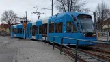 Nockebybanan sporvogn, Stockholm. Alvik-Alléparken. Skift fra venstrekørsel til højrekørsel
