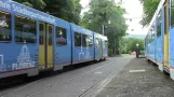 Sporvogn Kassel: afgangs- og ankomsttrafik, 30. maj 2014 (beskrivelse DE/EN)