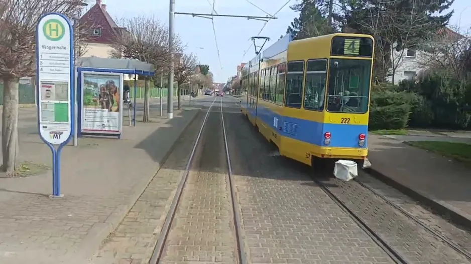 Gotha linje 1 fra Hersdorfstrasse til hospitalet