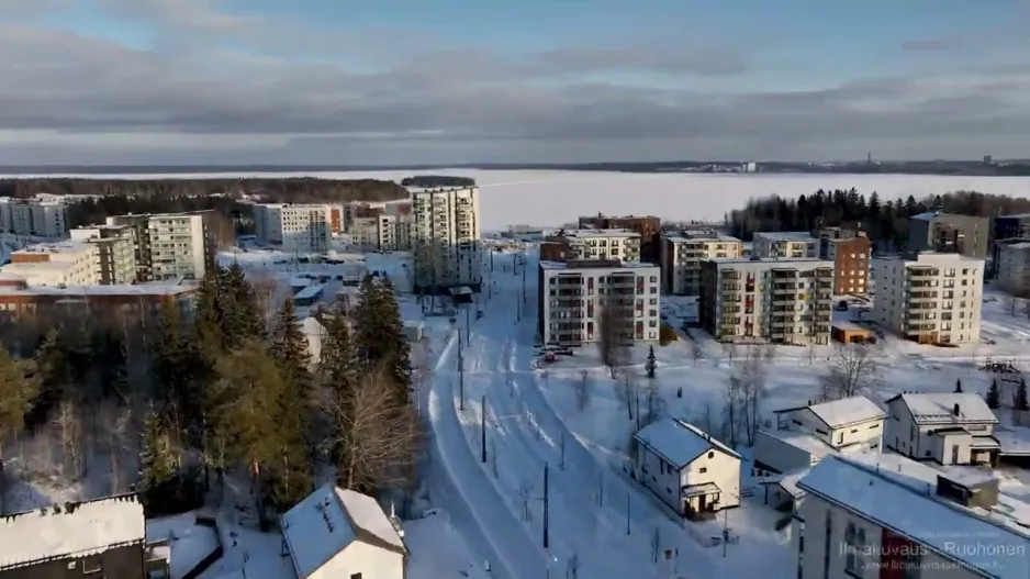 Sporvejsbyggeri fra Santalahti til Lentävänniemi i Tampere i februar 2024.