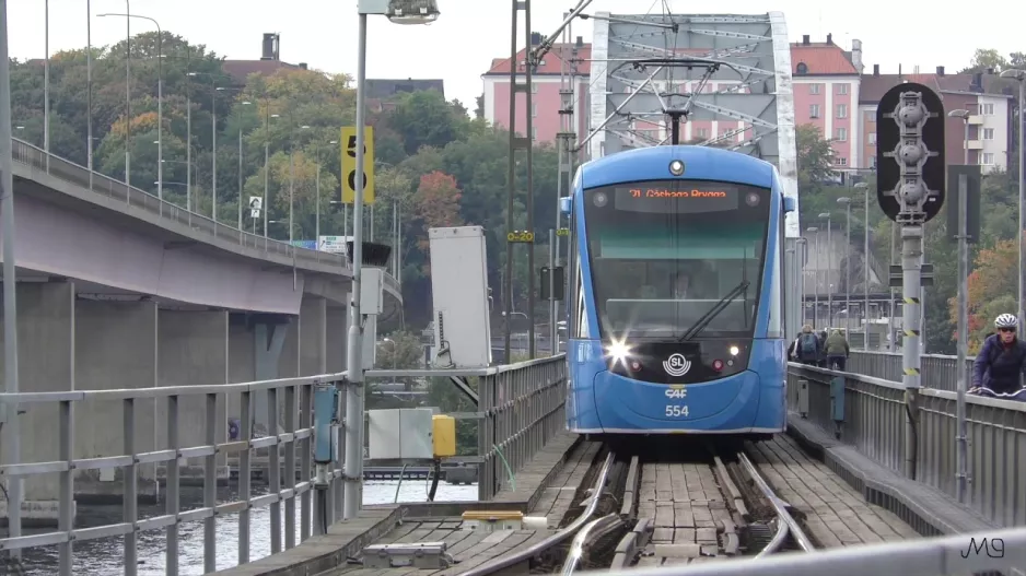 Sporvogne på og ved Gamla Lidingöbron