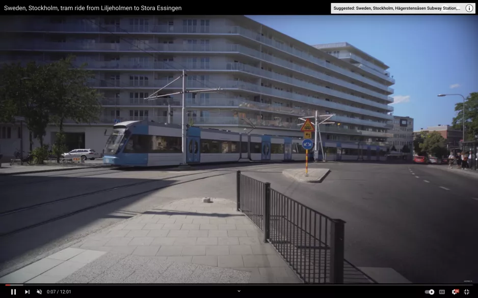 Sverige, Stockholm, sporvognstur fra Liljeholmen til Stora Essingen